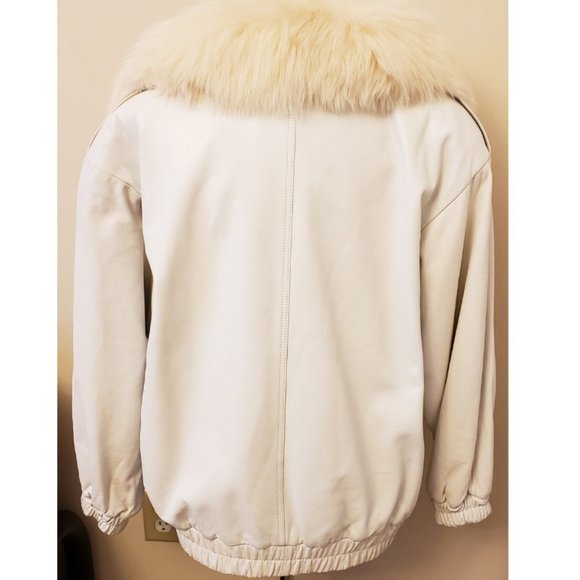 RAJAC LIMITED Canada Women's Winter Leather & Fur Jacket Sz.-14 White - Picture 3 of 8